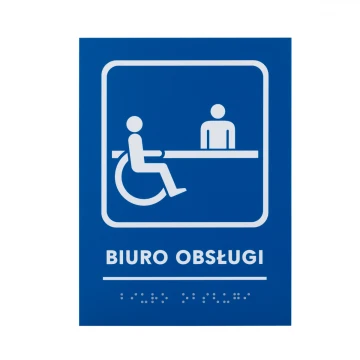 Biuro obsługi - tabliczka z pismem Braille - wym. 140x190mm - PCW twarde - TAB480