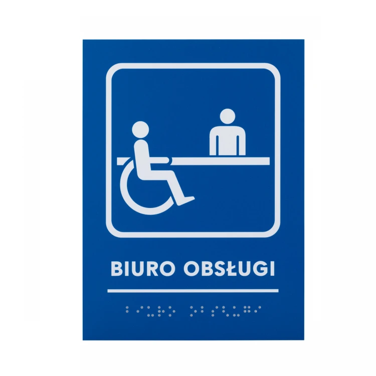 Biuro obsługi - tabliczka z pismem Braille - wym. 140x190mm - PCW twarde - TAB480