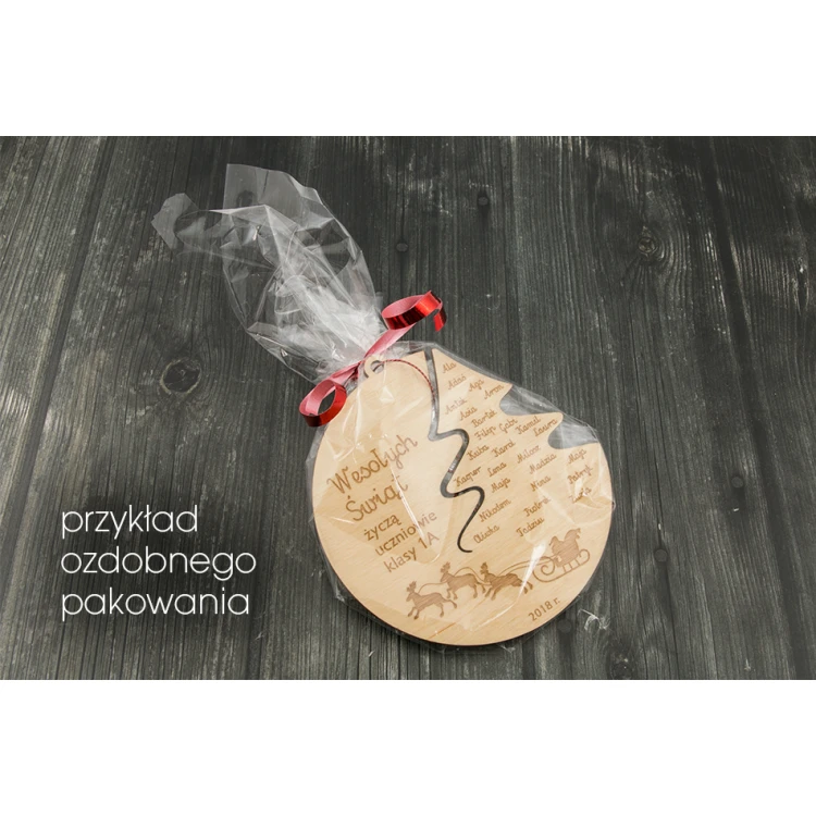Bombki choinkowe drewno i pleksi - wym. 80x86mm - dowolny grawer - BDR022