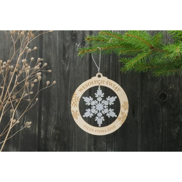 Bombki choinkowe drewno i pleksi - wym. 80x86mm - dowolny grawer - BDR021