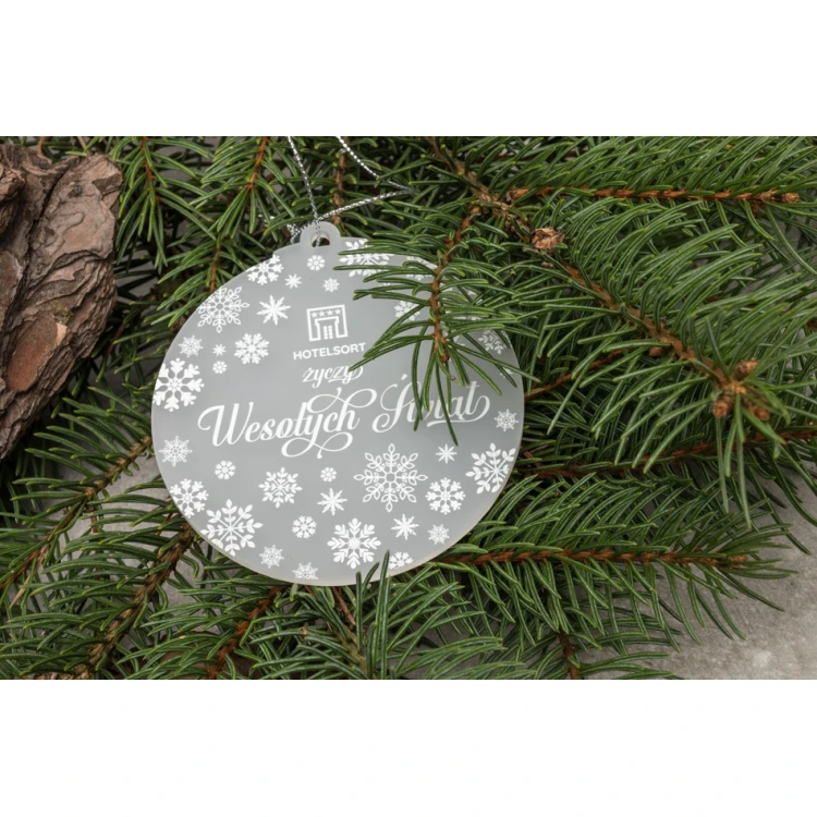 Bombki choinkowe z plexi frost - wym. 80x86mm - dowolny nadruk - BDR033