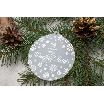 Bombki choinkowe z plexi frost - wym. 80x86mm - dowolny nadruk - BDR033