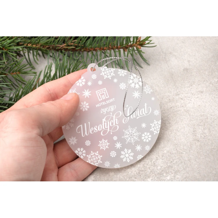 Bombki choinkowe z plexi frost - wym. 80x86mm - dowolny nadruk - BDR033