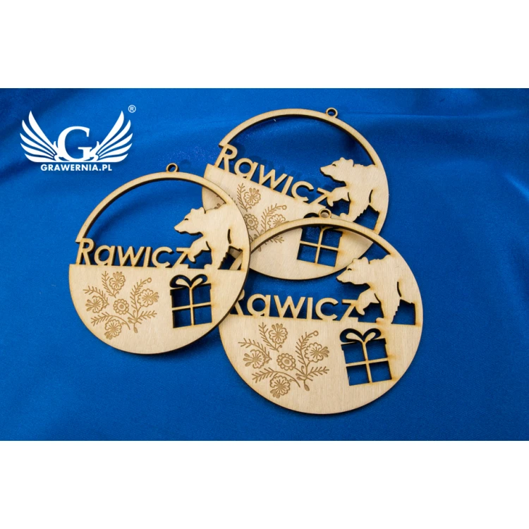 Bombki drewniane z dowolnym grawerem - średnica 100mm - BDR004