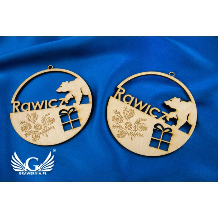 Bombki drewniane z dowolnym grawerem - średnica 100mm - BDR004