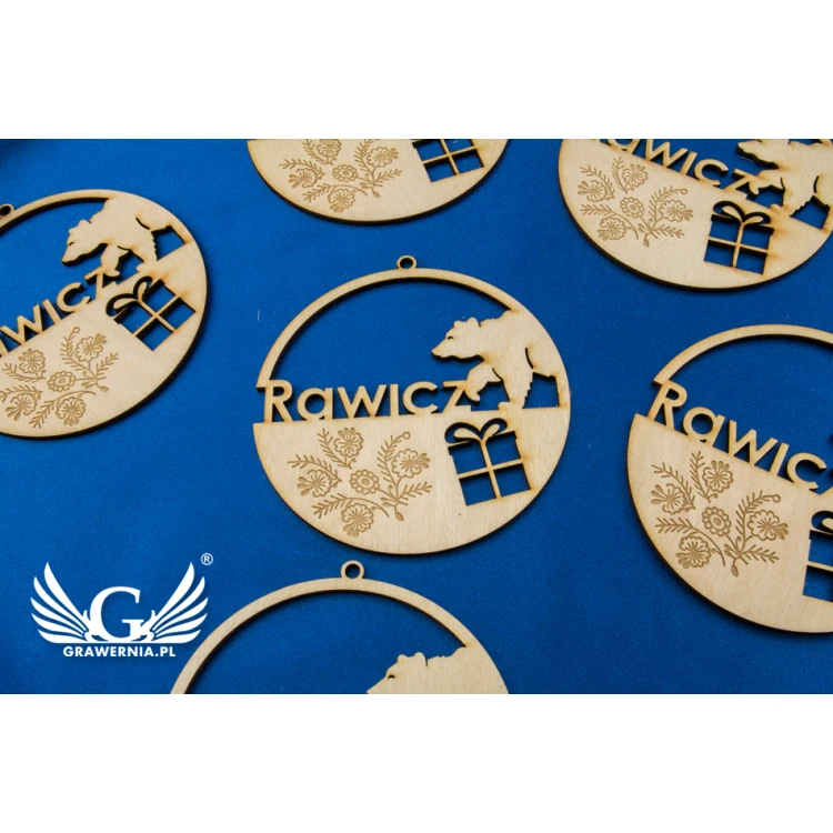 Bombki drewniane z dowolnym grawerem - średnica 100mm - BDR004
