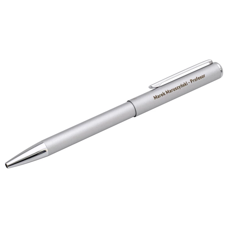 Długopis z pieczątką HERI Classic 3100 srebrny w etui - HER022