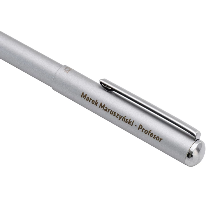 Długopis z pieczątką HERI Classic 3100 srebrny w etui - HER022