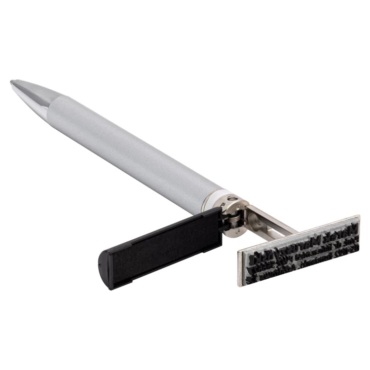 Długopis z pieczątką HERI Classic 3100 srebrny w etui - HER022