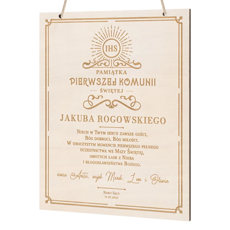 Modlitwa - Pamiątka Pierwszej Komunii Świętej z dedykacją - KOM029
