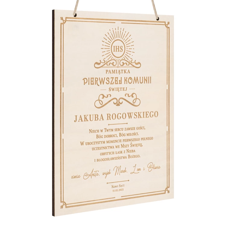 Modlitwa - Pamiątka Pierwszej Komunii Świętej z dedykacją - KOM029