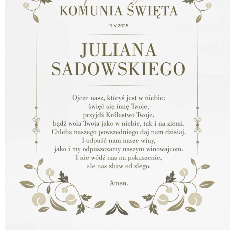 Pamiątka Pierwszej Komunii Świętej z akrylu - KOM031