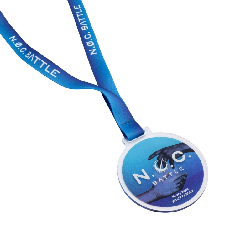  Medal z akrylu z dowolnym nadrukiem i tasiemką z logo - MGR122