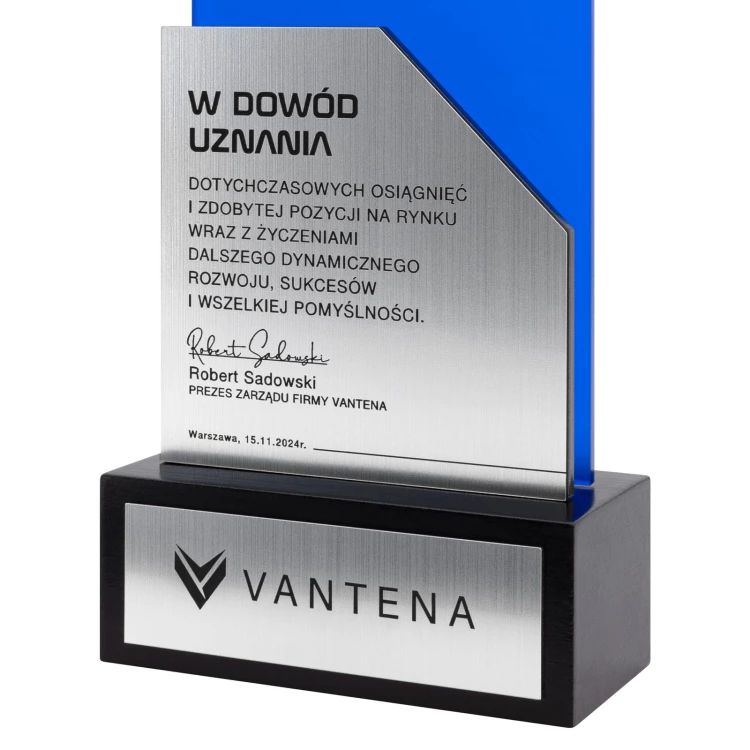 Statuetka biznesowa jubileuszowa - 15-lecie prezent dla firmy -  DTA202