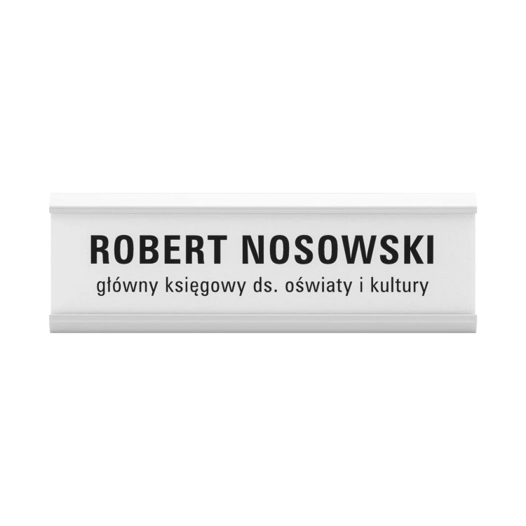 Tabliczka przydrzwiowa SURO z szyną od tyłu - aluminium - wym. 180x50mm - TAB640