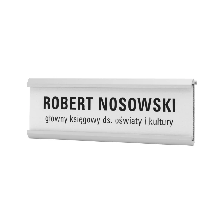 Tabliczka przydrzwiowa SURO z szyną od tyłu - aluminium - wym. 180x50mm - TAB640