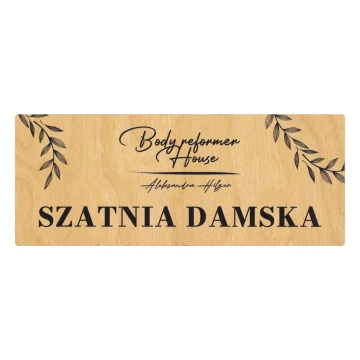 Drewniana tabliczka - szatnia damska - TAB683