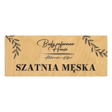 Drewniana tabliczka -  szatnia męska - TAB685