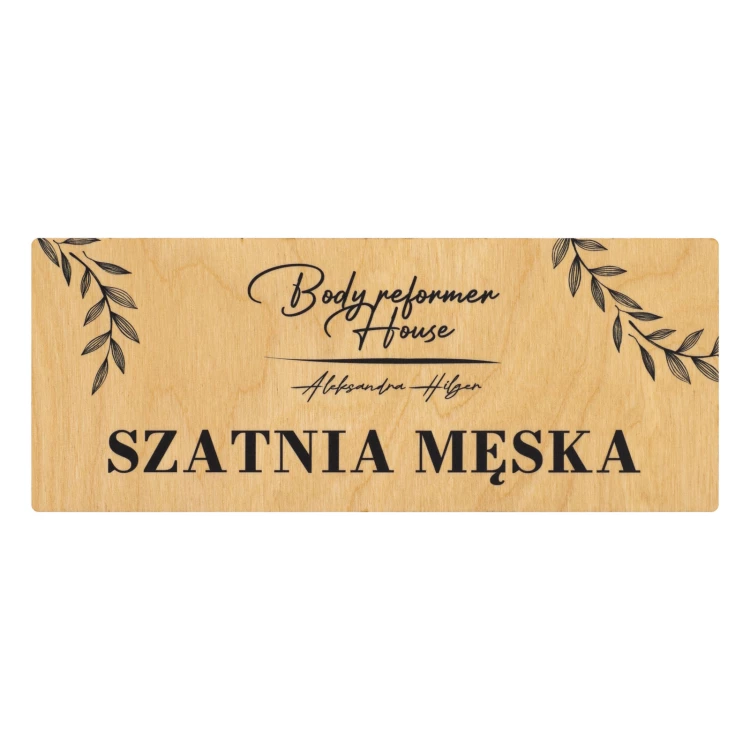 Drewniana tabliczka -  szatnia męska - TAB685