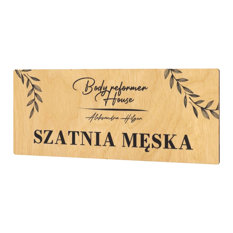 Drewniana tabliczka -  szatnia męska - TAB685