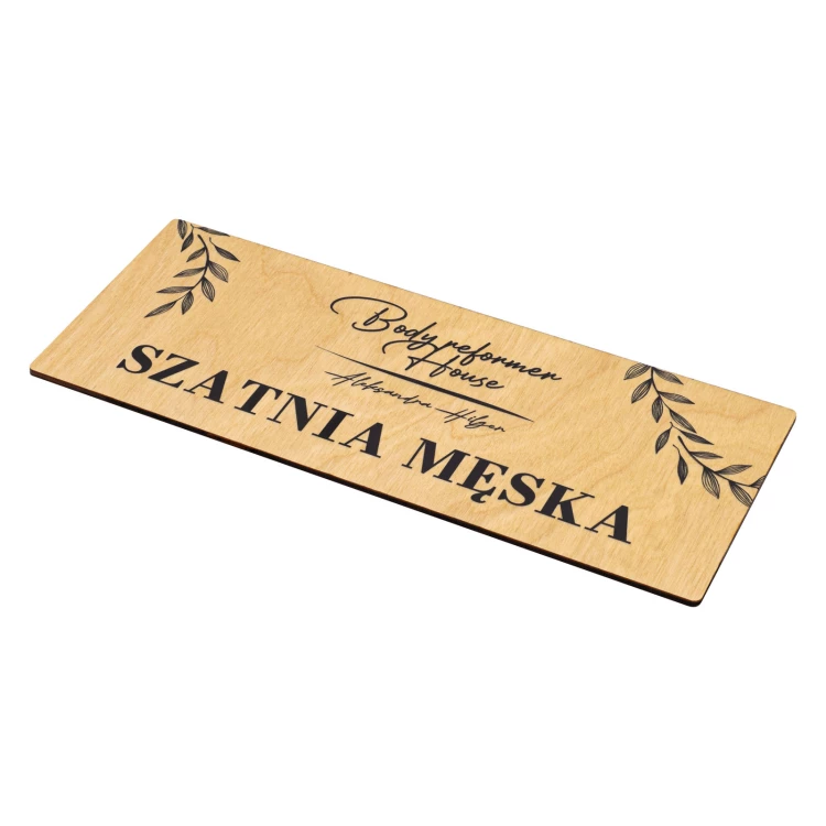 Drewniana tabliczka -  szatnia męska - TAB685