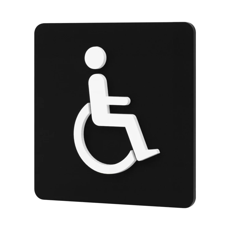 Tabliczka z wypukłym piktogramem - WC dla osób z niepełnosprawnością - TAB689