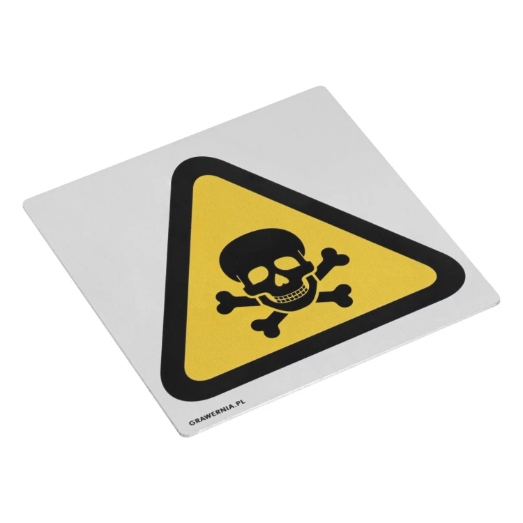 Ostrzeżenie przed substancjami toksycznymi - tabliczka informacyjna z aluminium - 80x80mm - NANODRUK - TAN011