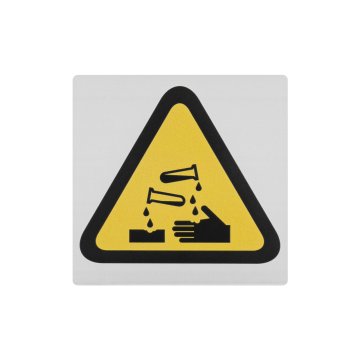 Znak substancji żrącej - tabliczka informacyjna z aluminium - 66x66mm - NANODRUK -  TAN012