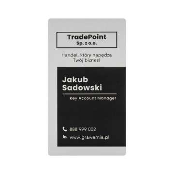 Wizytówka reklamowa z aluminium - 90x50mm - NANODRUK - TAN015