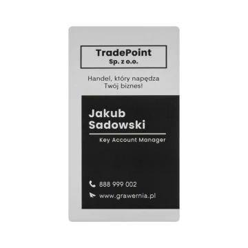 Wizytówka reklamowa z aluminium - 90x50mm - NANODRUK - TAN015