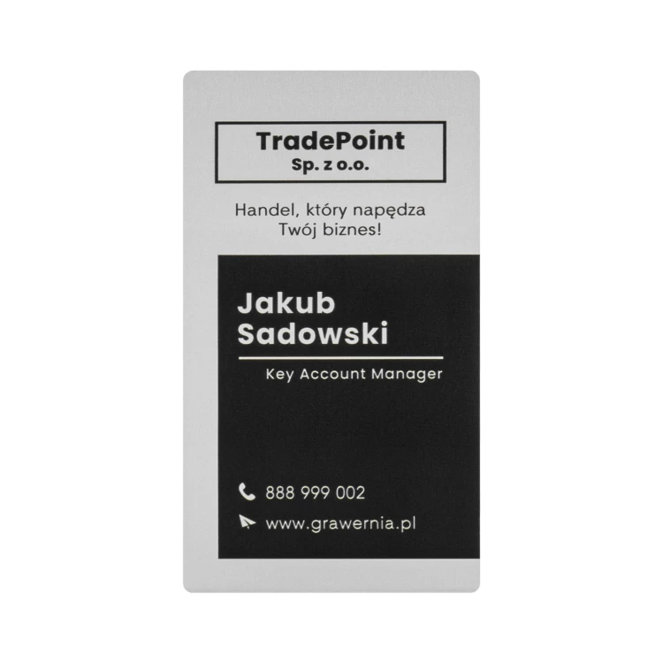 Wizytówka reklamowa z aluminium - 90x50mm - NANODRUK - TAN015