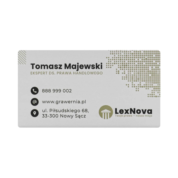 Wizytówka reklamowa z aluminium - 90x50mm - NANODRUK - TAN016
