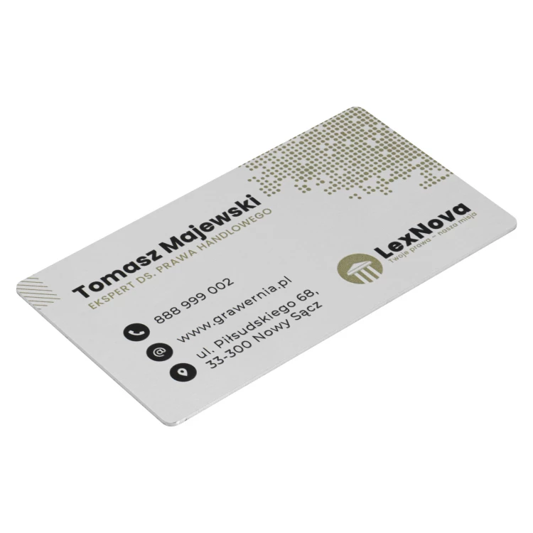 Wizytówka reklamowa z aluminium - 90x50mm - NANODRUK - TAN016