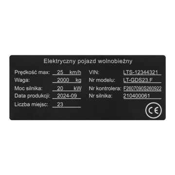 Tabliczka znamionowa z aluminium - 113x48mm - NANODRUK - TAN018