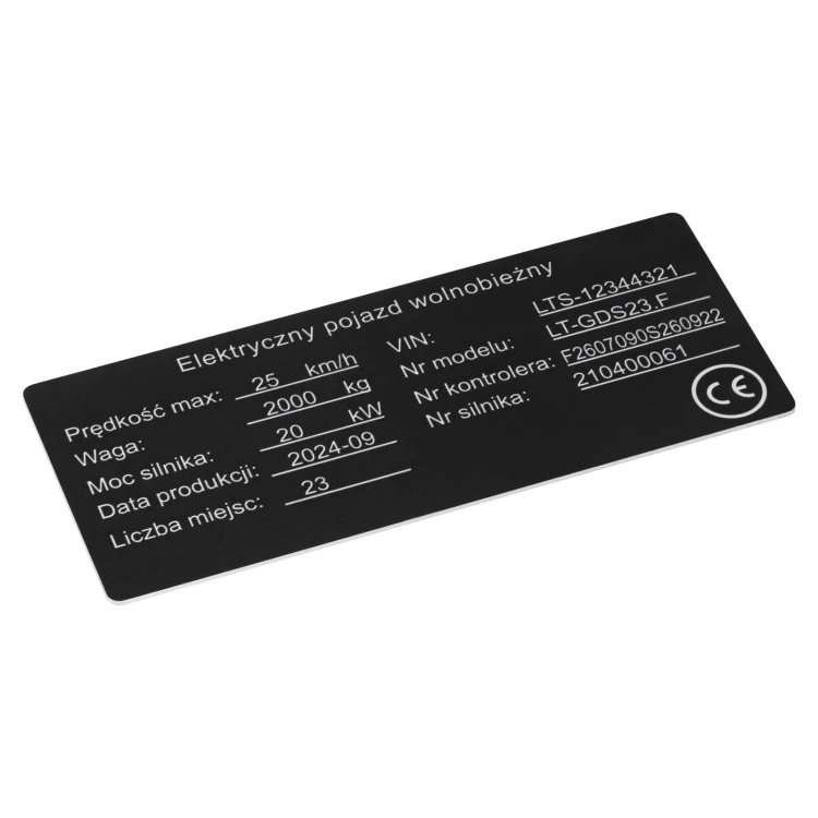 Tabliczka znamionowa z aluminium - 113x48mm - NANODRUK - TAN018