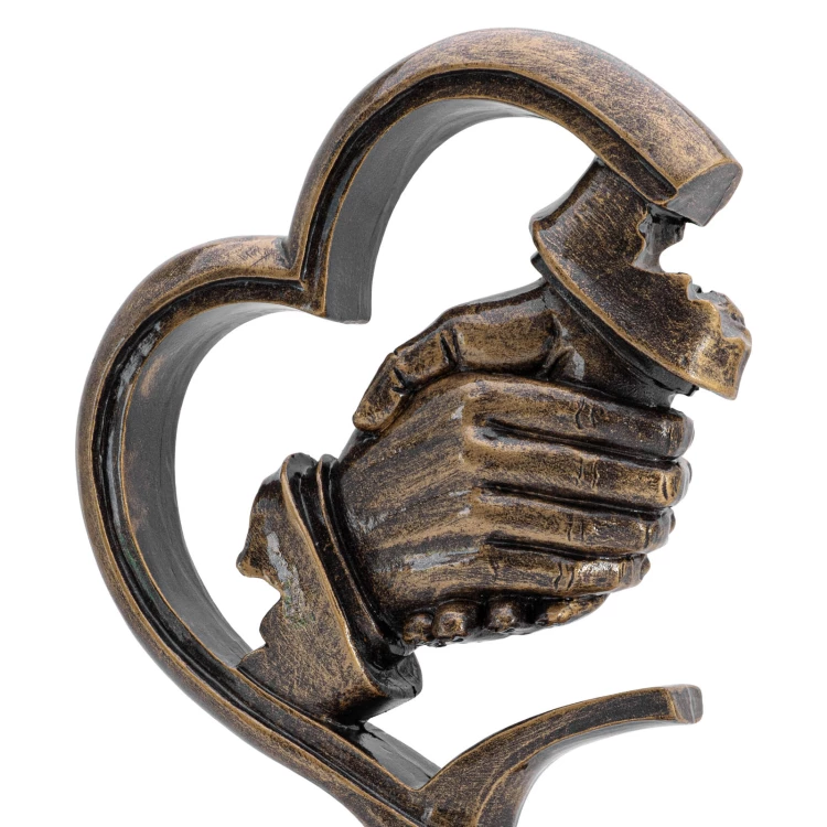 Statuetka Uścisk Dłoni - odlewana z grawerem - wys. 20 cm - FOL077