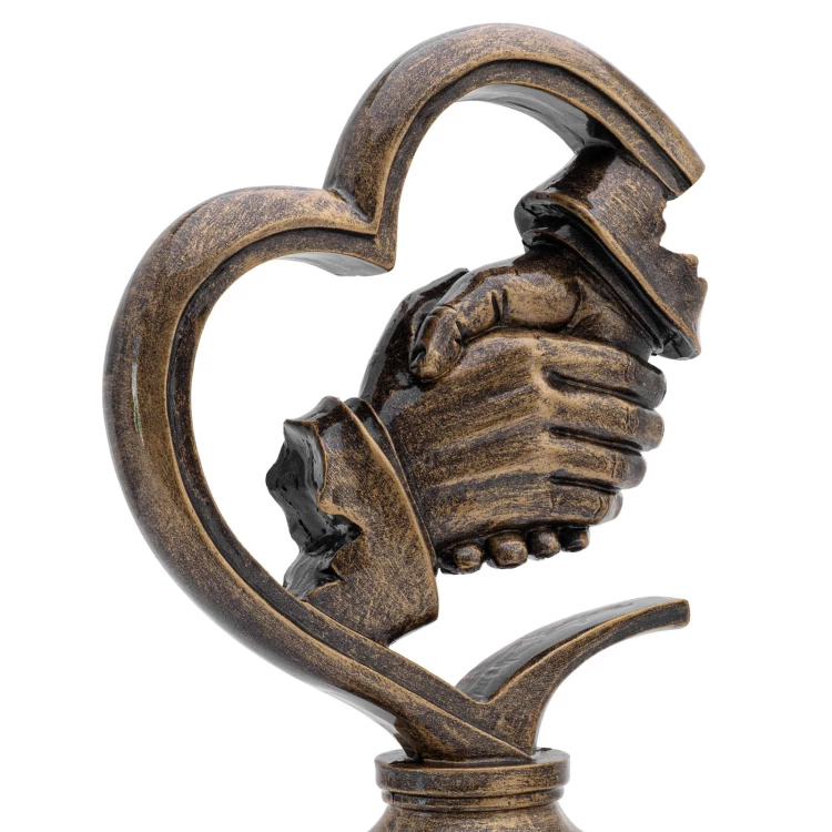 Statuetka Uścisk Dłoni - odlewana z grawerem - wys. 20 cm - FOL077