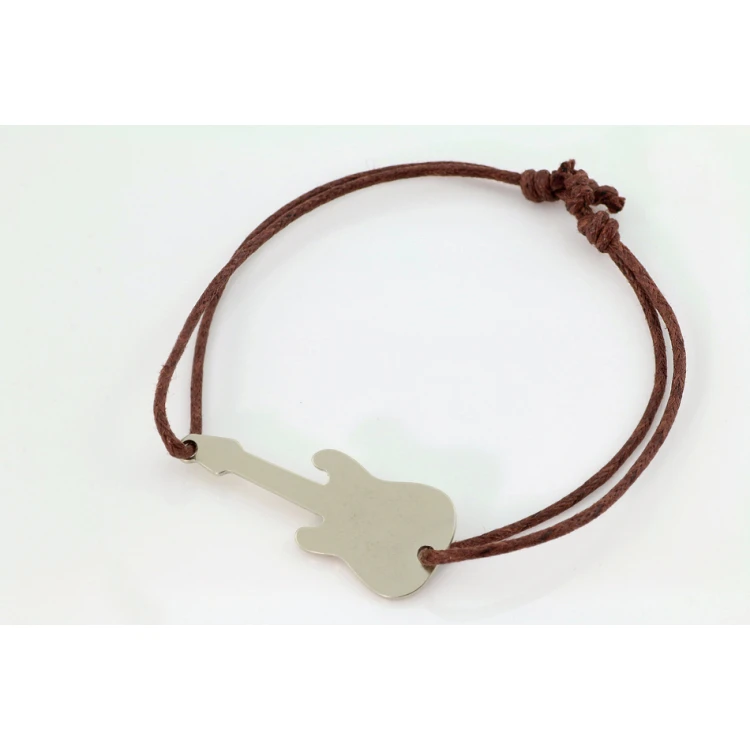 Bransoletka sznurkowa GITARA ELEKTRYCZNA - Nowe Srebro - BNS002