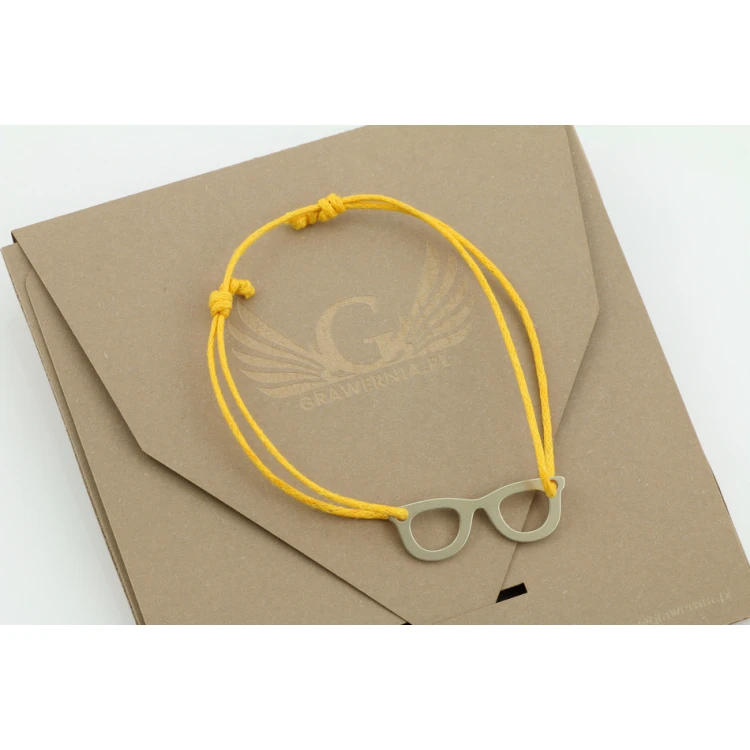 Bransoletka sznurkowa OKULARY - Nowe Srebro - BNS012