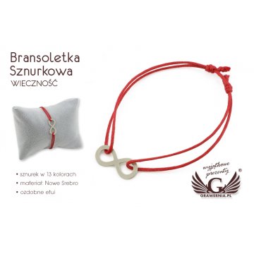 Bransoletka sznurkowa WIECZNOŚĆ - Nowe Srebro - BNS011