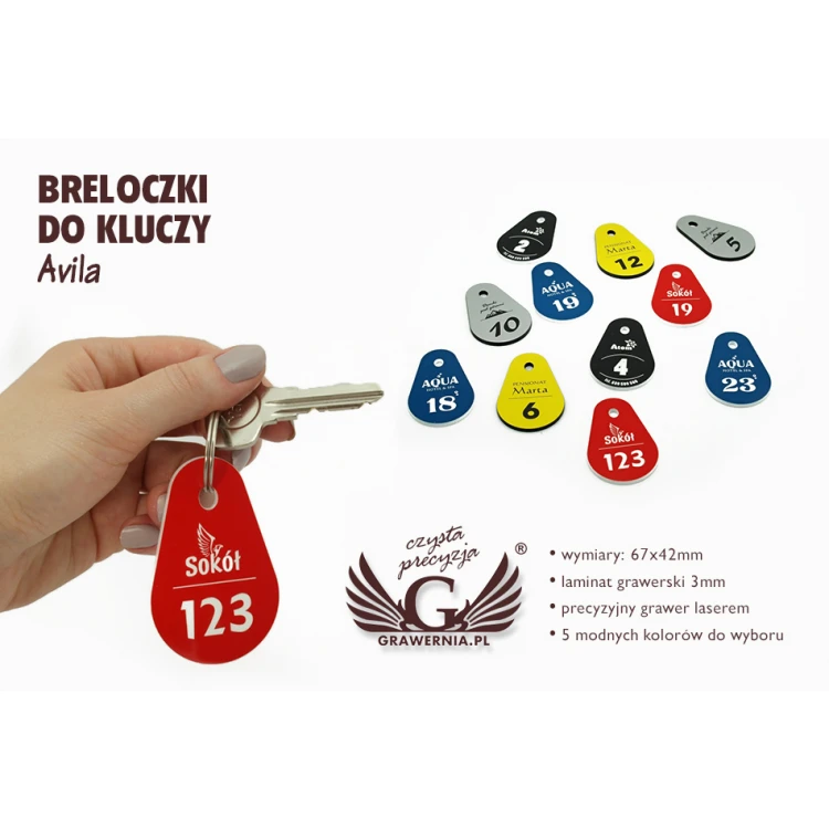 Breloczki do kluczy - AVILA - 67x42mm