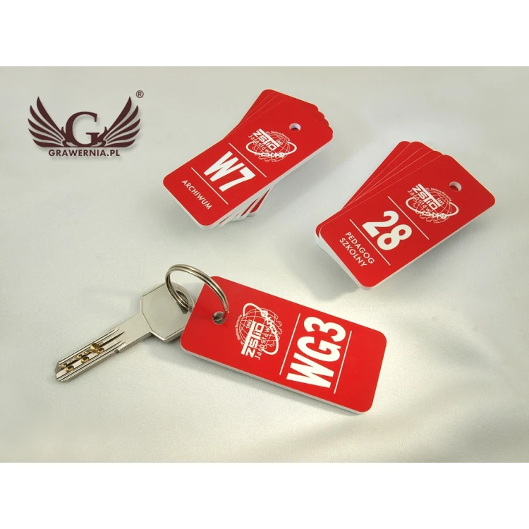 Breloczki do kluczy - TROGIR czerwony - 70x30mm