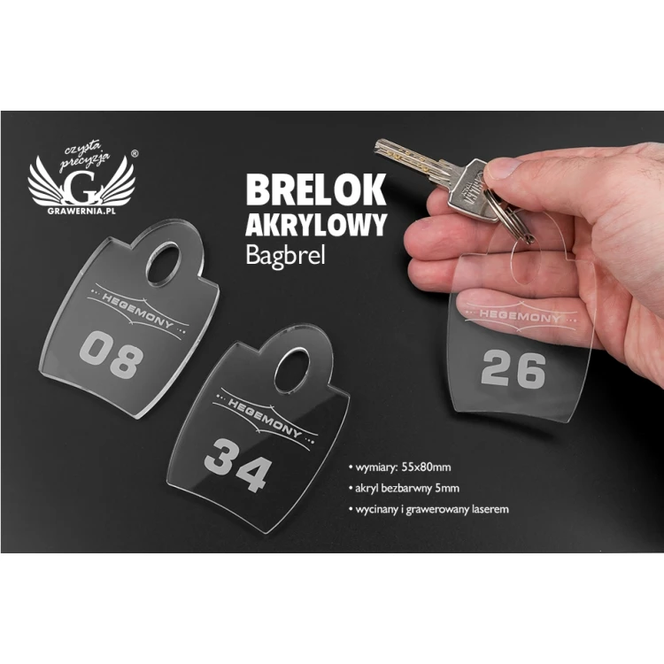 Brelok akrylowy - BAGBREL - BA012