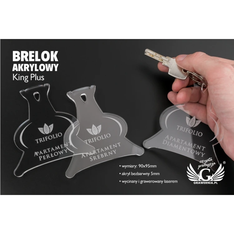 Brelok akrylowy - KING PLUS - BA022