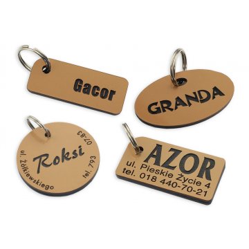 Brelok dla psa - GOLDMAT - laminat dwustronnie grawerowany - BDZ001