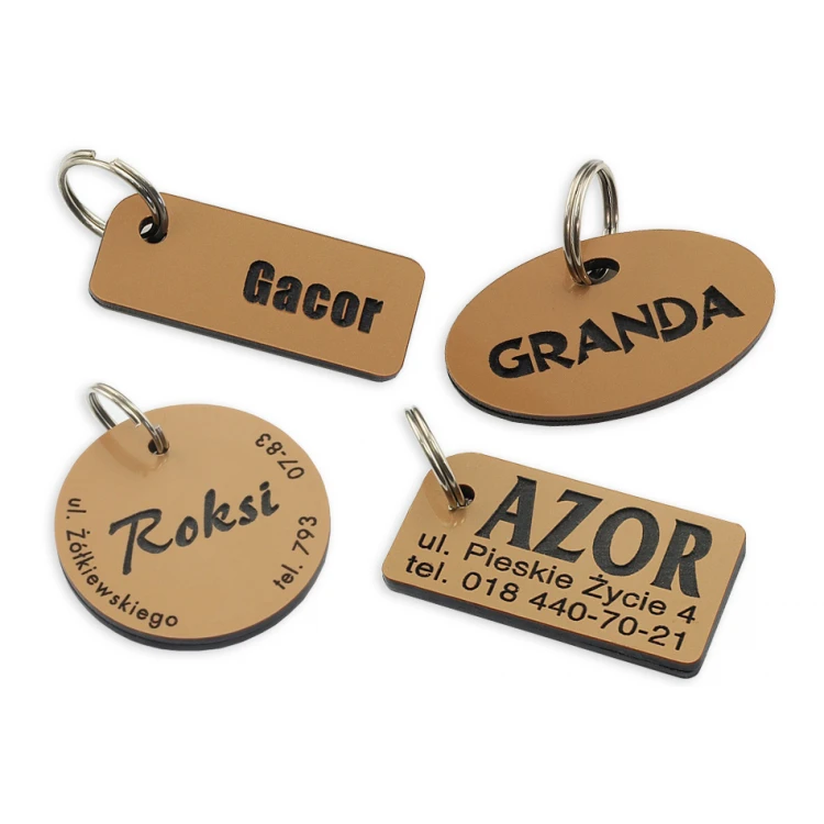 Brelok dla psa - GOLDMAT - laminat dwustronnie grawerowany - BDZ001