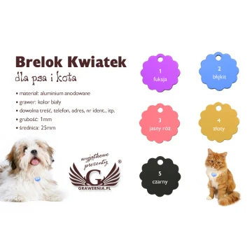 Brelok dla psa i kota - KWIATEK - BDZ004