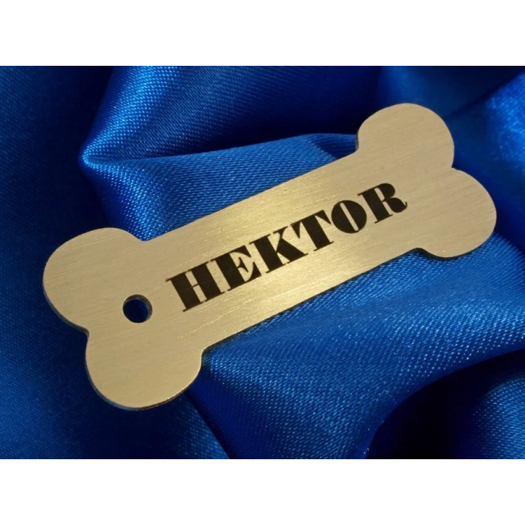 Brelok dla psa - KOSTKA K1 - metal dwustronnie grawerowany