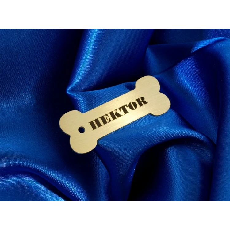 Brelok dla psa - KOSTKA K1 - metal dwustronnie grawerowany