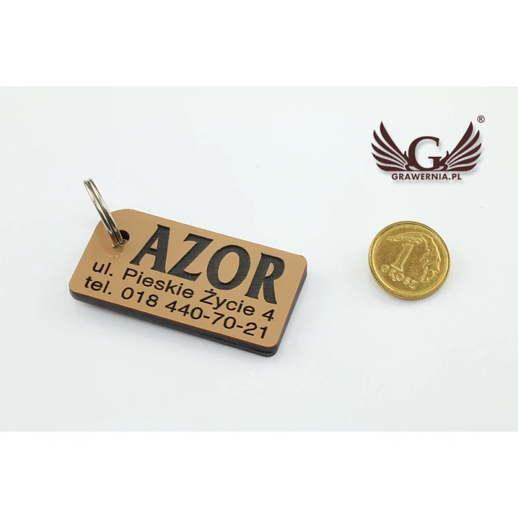Brelok dla psa - GOLDMAT - laminat dwustronnie grawerowany - BDZ001